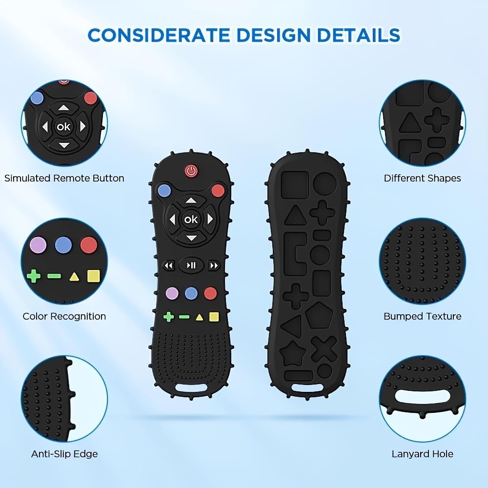 Aalfa Baby Teething Toy, Soft Tv Remote+Game Machine Shape Chew Set Intellectual Development Intellectual Development Educationa