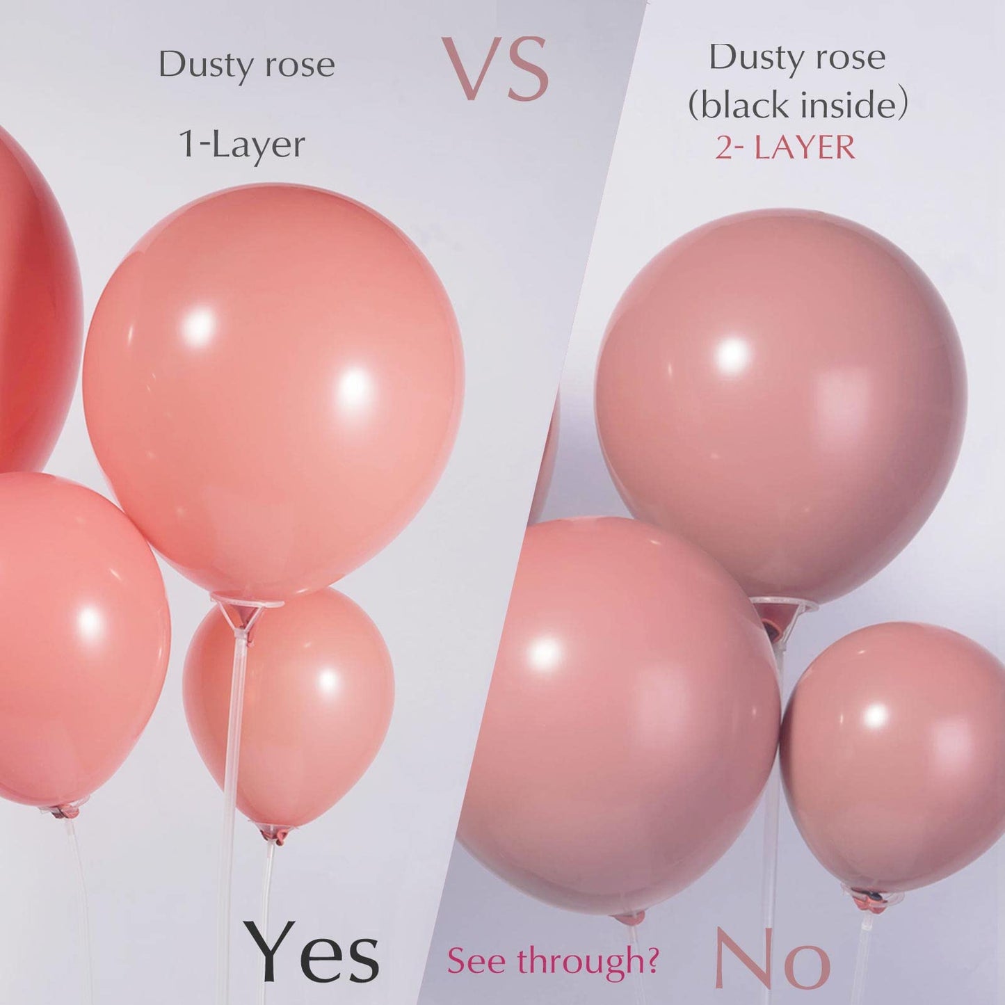 Dusty Pink Balloons Double-Stuffed Customized Retro Dusty Rose 52 Pack Different Sizes 18+10+5 Inch Balloon Garland Kit For Boho