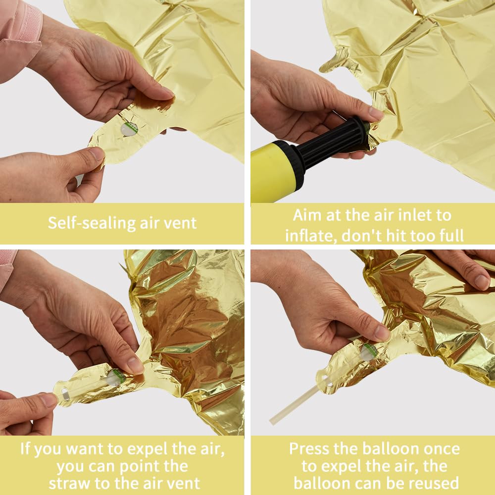Toniful 40 Inch Light Gold Large Numbers Balloon 0-9 Birthday Party Decorations,Foil Mylar Big Number 0 Balloon Digital 0 For Bi