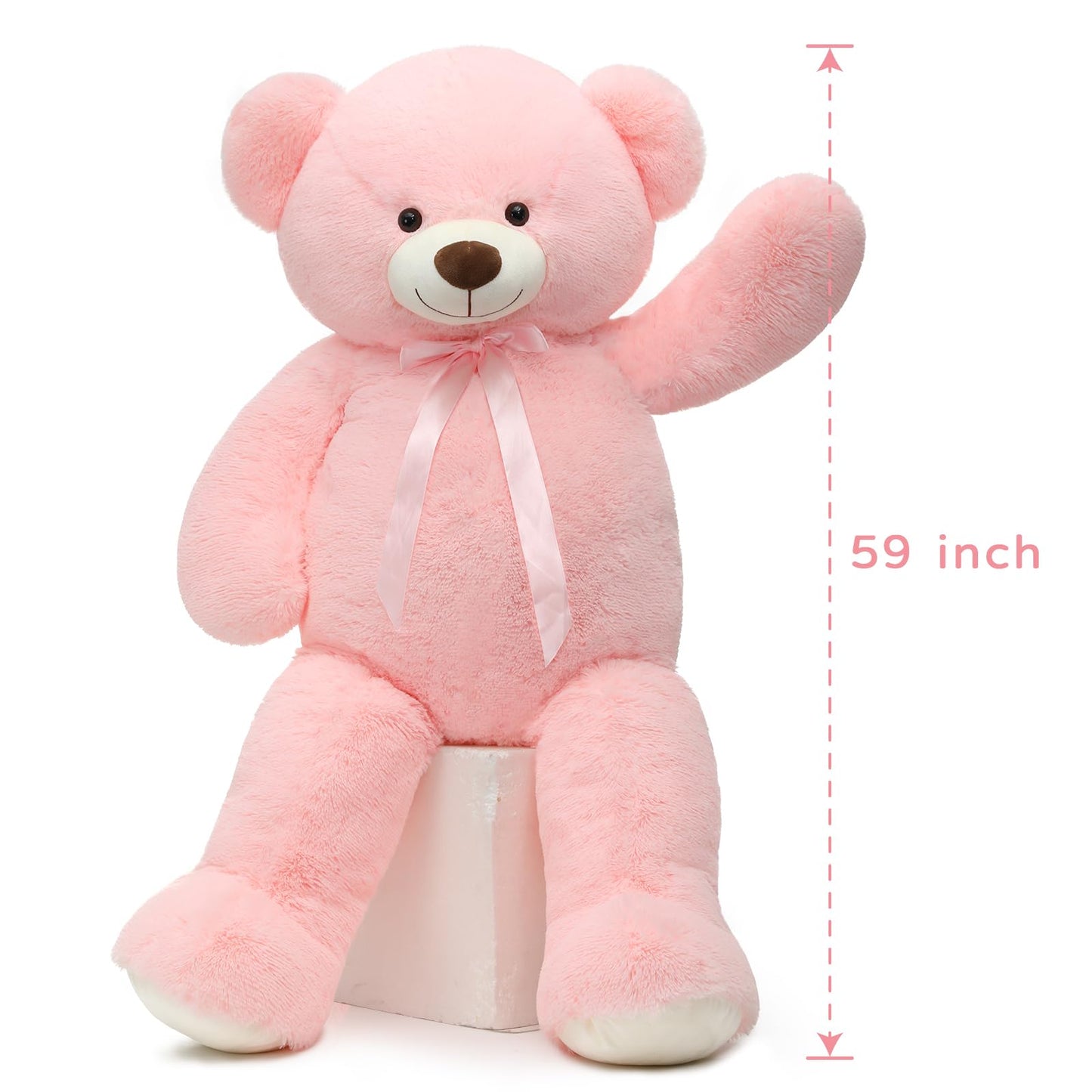 Tezituor 59” Pink Big Teddy Bear, 5Ft Giant Stuffed Animal Plush,Soft Bear Gifts For Christmas, Birthday,Valentine, Baby Shower.