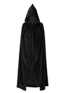 Century Star Kids Hooded Velvet Cloak Cape for Halloween Christmas Role Play Cosplay Dress up 3-16 Years Black X-Large