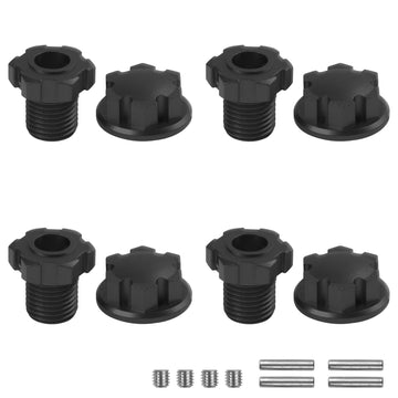 Vgoohobby Aluminum 17mm Splined Wheel Hubs Adapter & Nuts #8654 Compatible with Traxxas 1/10 E-Revo 2.0 Maxx & 1/8 Sledge RC Car