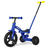 KRIDDO 4-in-1 Kids Tricycle, Adjustable Height, 12" Front Wheel, Carbon Steel, Blue, for 1.5 to 3 Years, Toddler Balance Bike