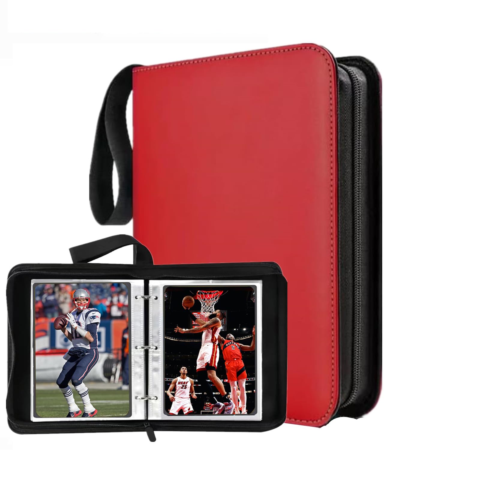 ANIXITECH Mini Card Binder - 1-Pocket Lightweight Zipper Album for 80+ Trading Cards, Small, Red, Polyurethane (PU) ANIXITECH Mini Card Binder - 1-Pocket Lightweight Zipper Album for 80+ Trading Cards, Small, Red, Polyurethane (PU)
