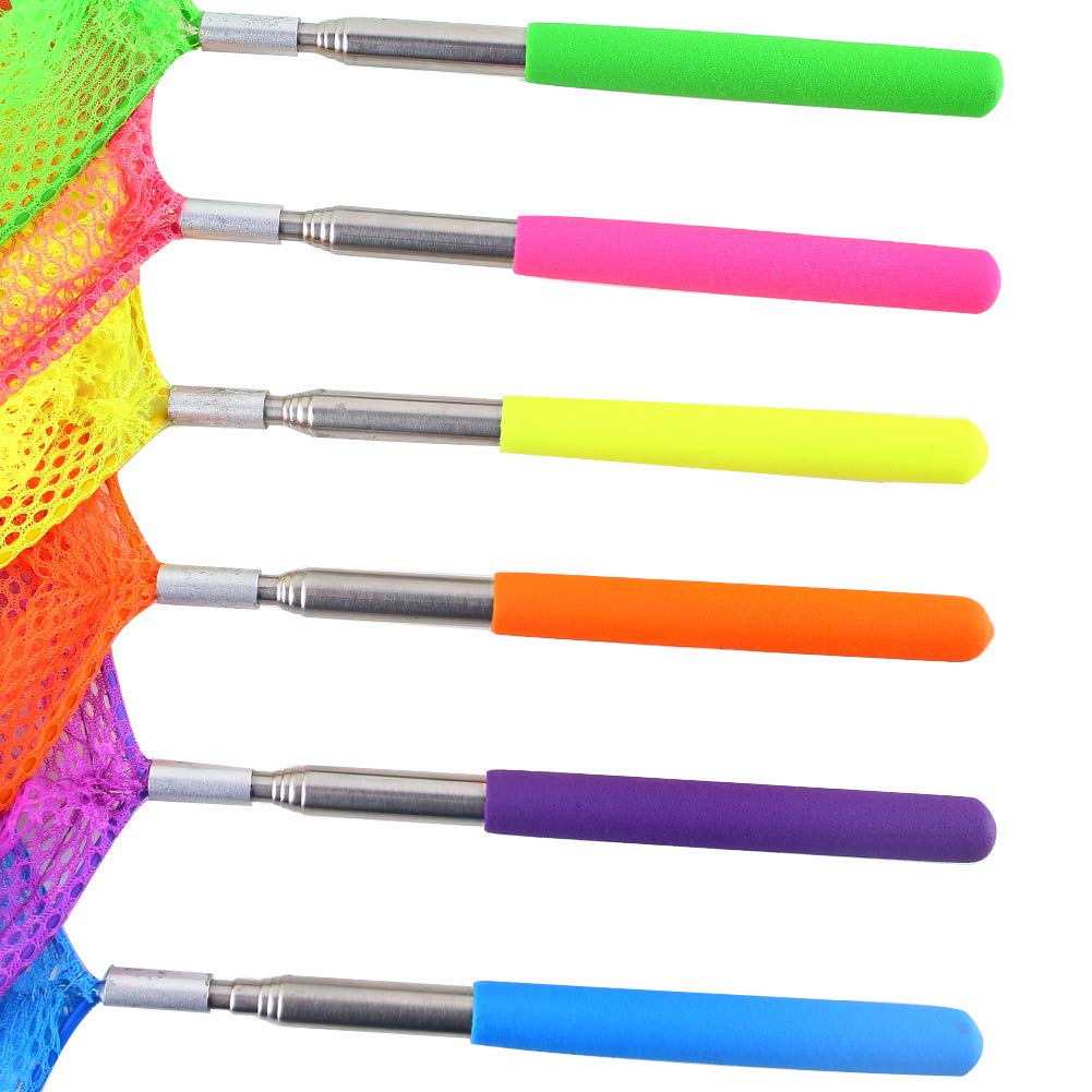 Shindel Telescopic Butterfly Fishing Nets, 6 Pack Insect Catching Nets Butterfly Net Bug Nets For Kids, Extendable From 6.5 Inch To 34 Inch