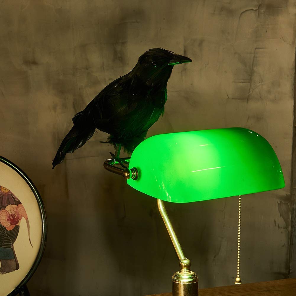 Atdawn Halloween Birds, Black Feathered Crows, Realistic Looking Halloween Decoration Birds (10.6')