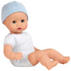 Gotz Muffin To Dress 13'' Soft Cloth/Vinyl Baby Doll In Blue With Blue Sleeping Eyes