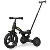 KRIDDO 4-in-1 Kids Tricycle, 12" Front Wheel, Adjustable Height, Carbon Steel, Black, for Toddlers 18 Months to 3 Years