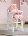 Robud Baby Doll High Chair, Pretend Play High Chair With Seat Belt, White Wooden Baby Doll Accessories With Movable Tabletop, Fi