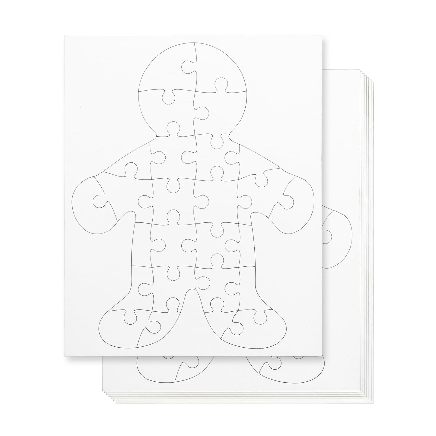 Hygloss Products 6 Blank Person-Shaped Puzzles – 8.5 X 10.5 Inches – Ideal For All-About-Me Activities – Write, Draw, And Decorate – 26 Pieces Each
