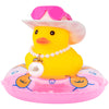 Wonuu Car Dashboard Decorations Pink Cowboy Duck, Rubber Ducks For Car Ornament Accessories With Color Sunglasses Cowboy Hat Pearl And Swim Ring, Fj_Pink Spot Cowboy Hat_Preal A_Duck