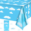 Tatuo Blue Sky White Clouds Birthday Party Supplies Cartoon Story Tablecloth Party Table Cover Cartoon Table Banner For Baby Kids Shower Birthday Decorations, 54 X 108 Inch(1 Piece)