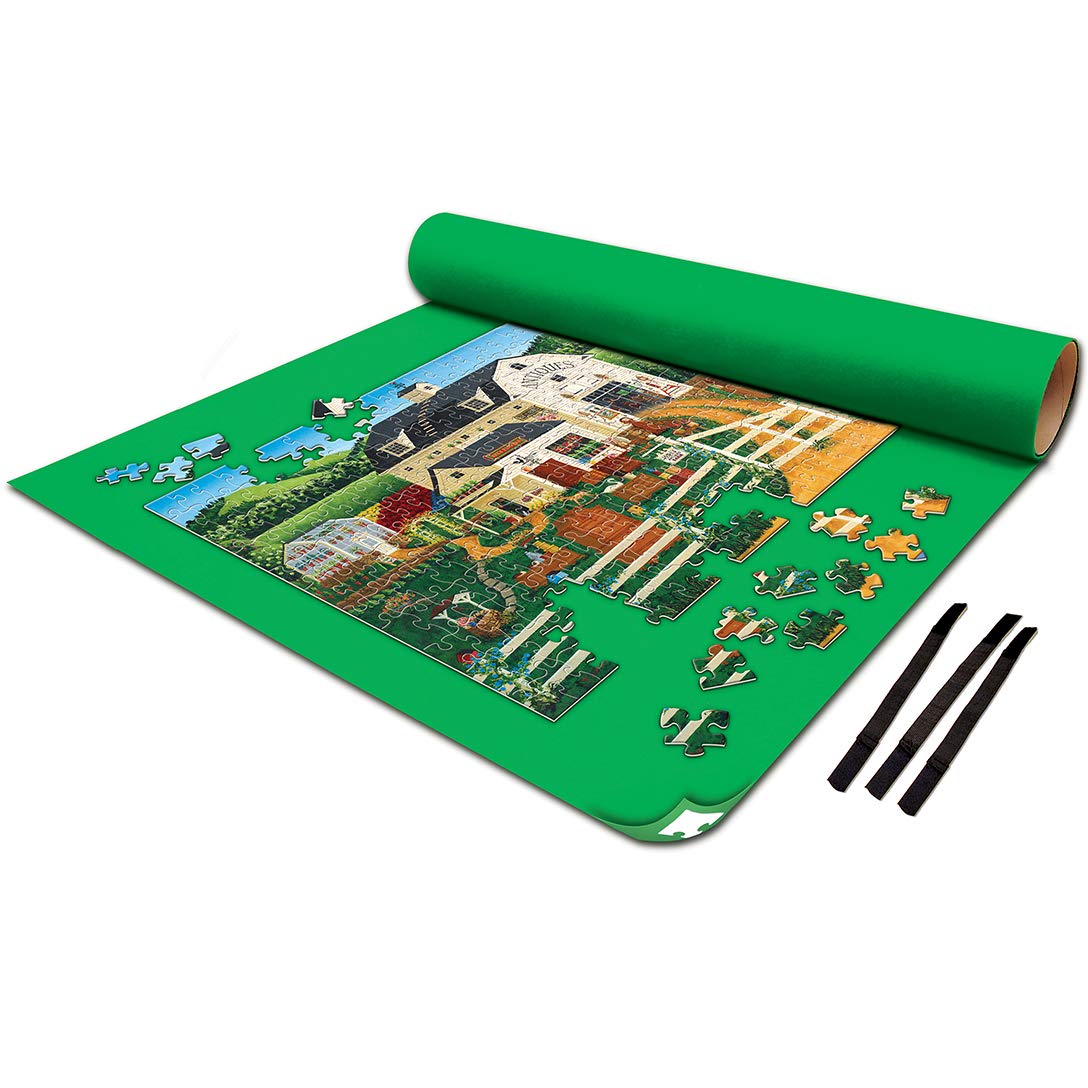 Masterpieces Accessories - Jumbo Jigsaw Puzzle Roll-Up Mat & Stow Box, 48'' X 36'', Fits 3000 Pieces