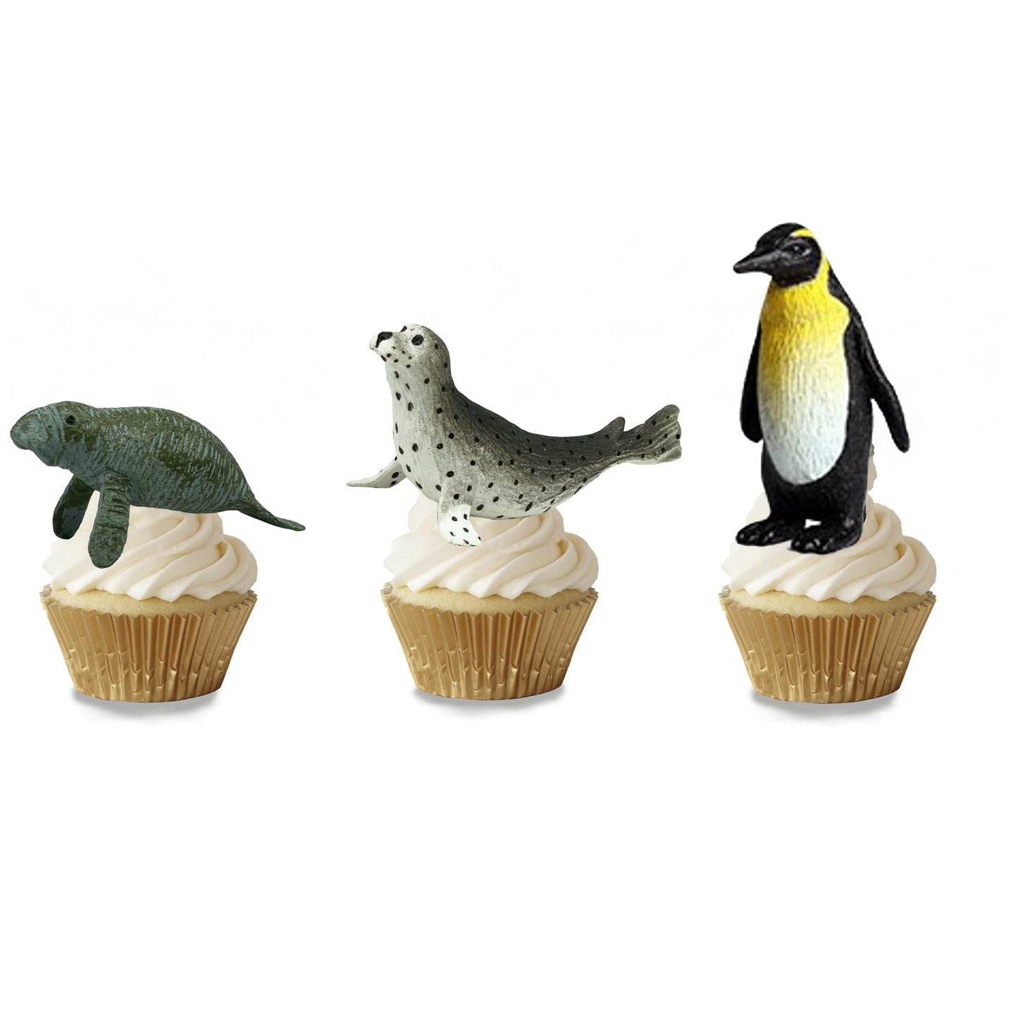 Higherbros 10Pcs Sea Animal Action Figures Toy For Kids, Great For Kids Stocking Stuffer, Bath Toys, Beach Toys, Cake Topper And