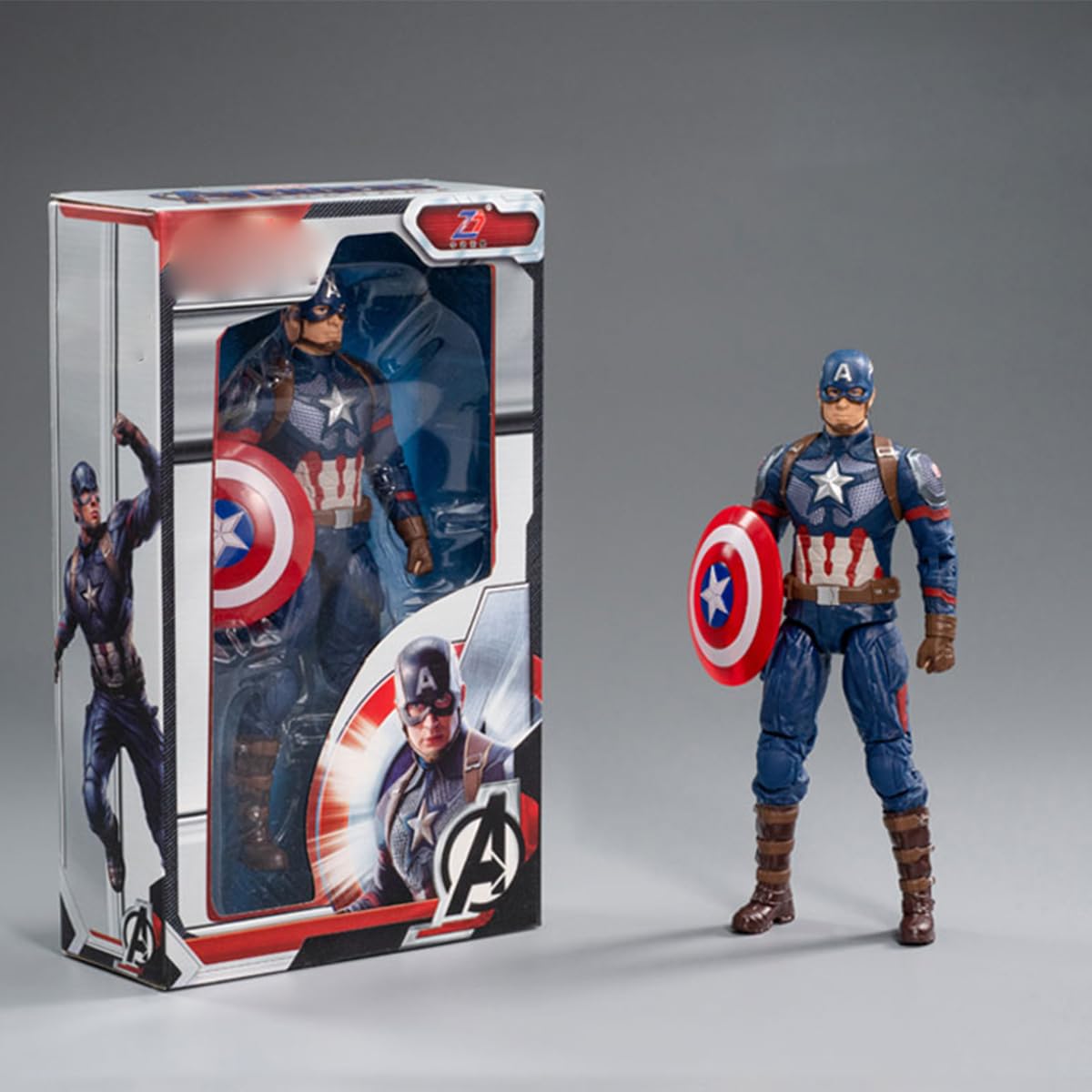 Hiplay Zd Toys Collectible Figure Full Set: 7-Inch Simple Articulated - Captain America, Normal Version, Miniature Action Figure