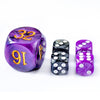 5Pcs Set 30Mm Backgammon Pearl Dice Set - 30Mm (1 3/16'') Large Backgammon Doubling Cube Plus 4Pcs 16Mm Dice(Purple/Black Marble