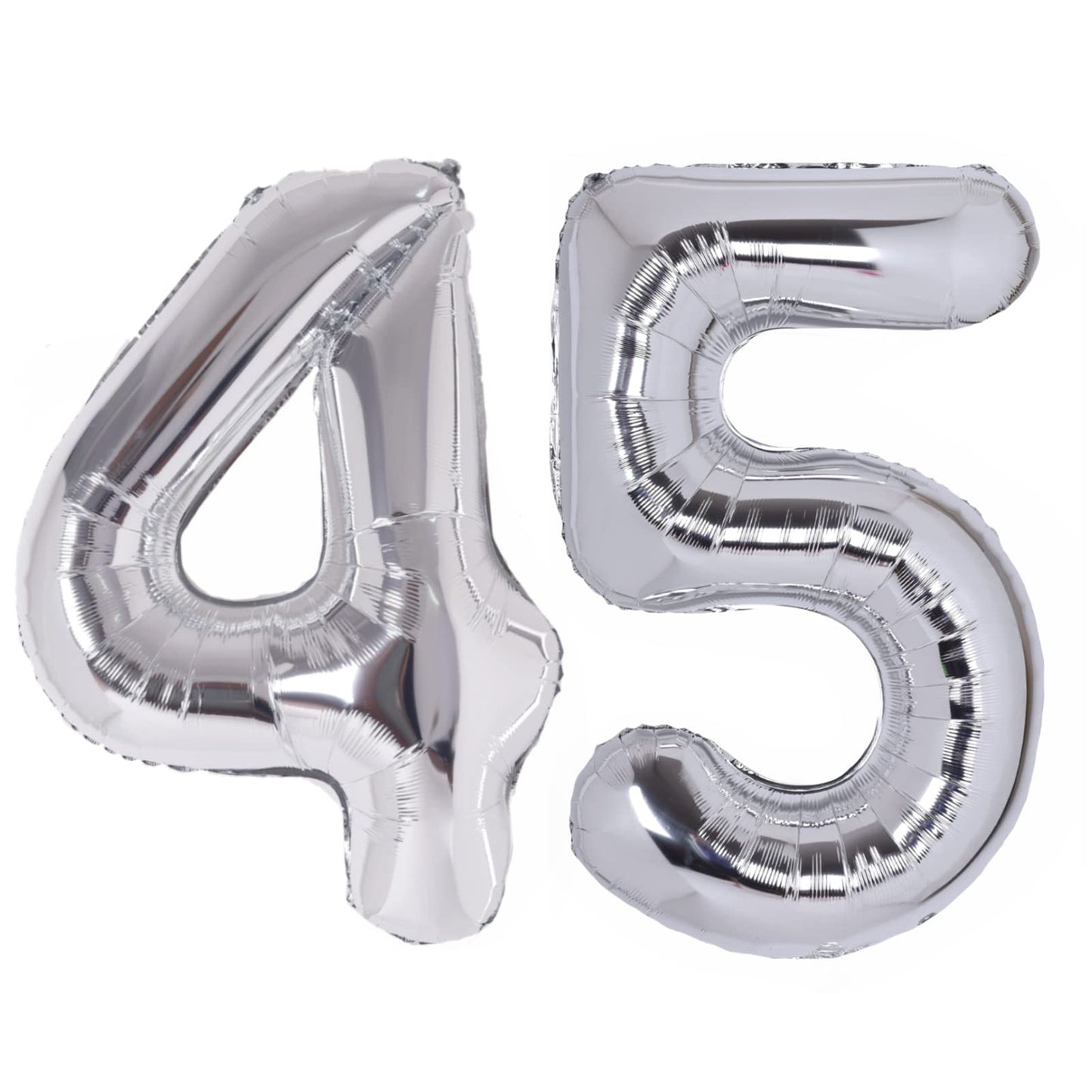 40 Inch Number 45 Balloon Silver Jumbo Giant Big Large Number 45 Foil Mylar Silver Balloons 54Th Birthday Party Anniversary Deco
