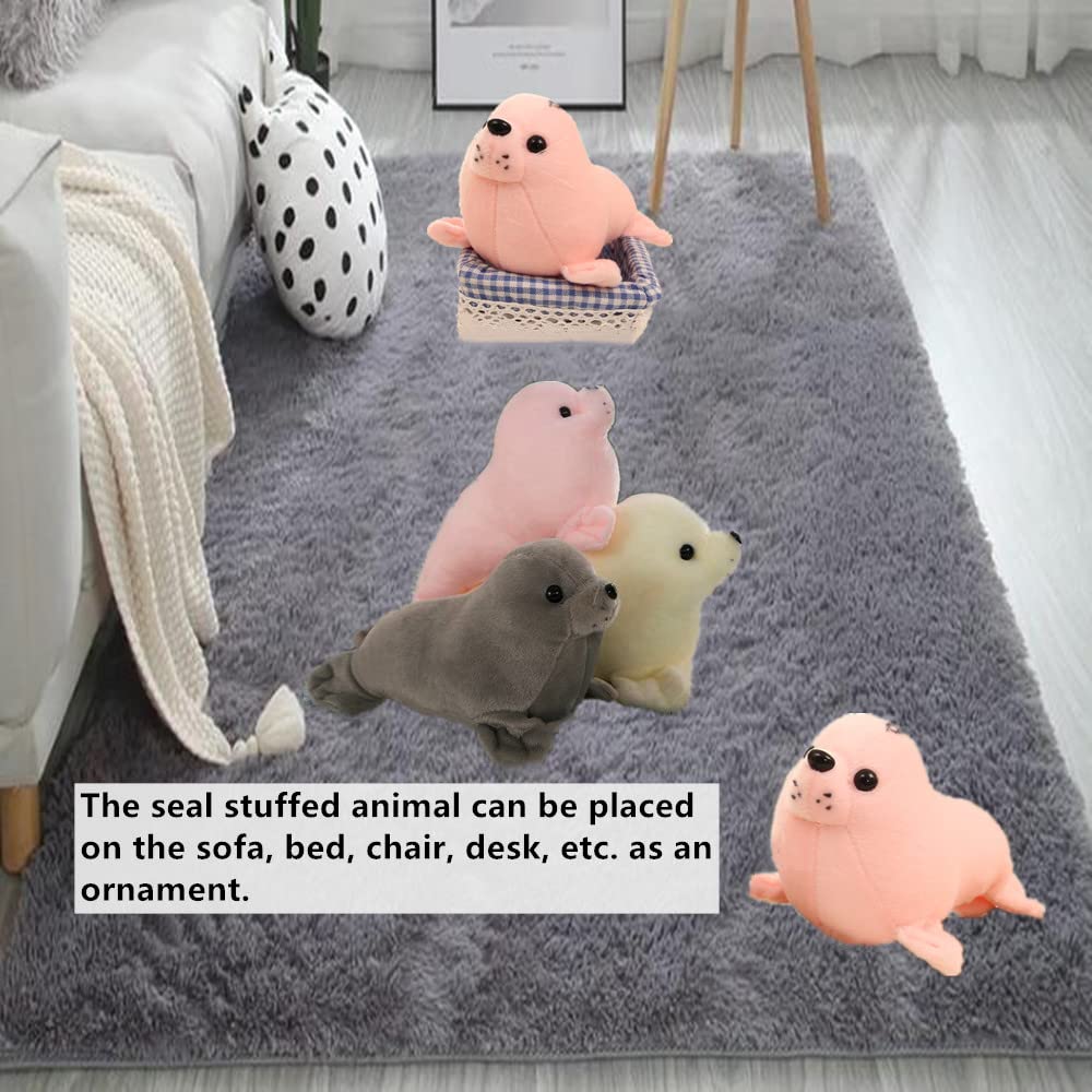 Aucooma Seal Stuffed Animal Pillows Plush Toys Hug Sleep Cute For Kids Gifts 13.7(Pink)