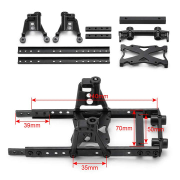 QUE-T RC 6x6 Steel Body Chassis Frame Kit for 1/10 RC Axial SCX10 Crawler Car