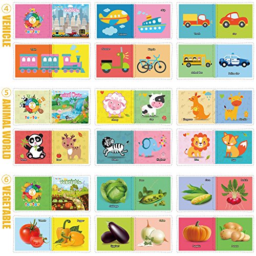Teytoy My First Soft Book, Nontoxic Fabric Baby Cloth Activity Crinkle Soft Books For Infants Boys And Girls Early Educational Toys (Pack Of 12)