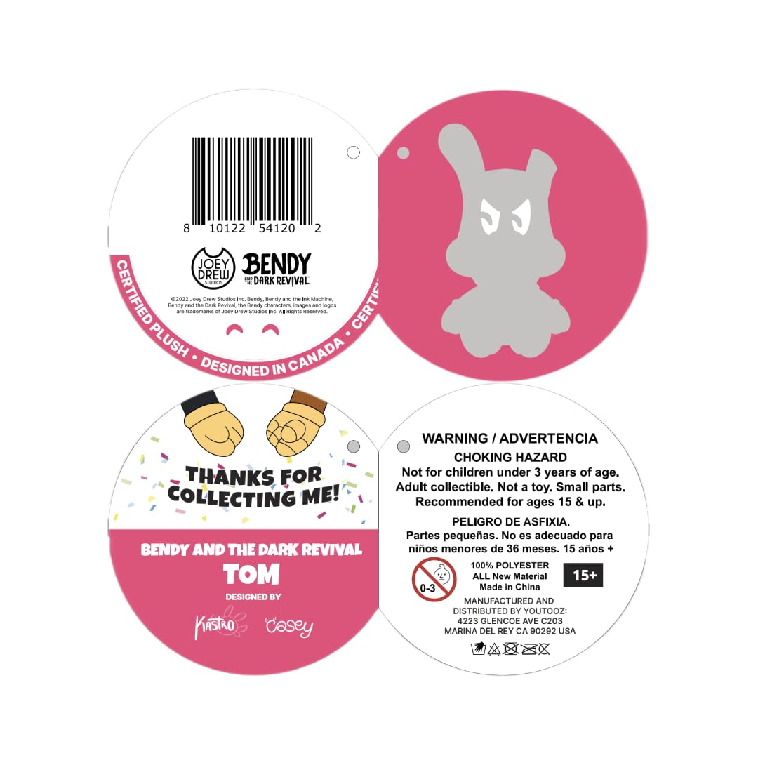 Youtooz Tom Plush 9 Inch, Collectible Soft Allison Plushie From Bendy and The Dark Revival, By Youtooz Plush Collection