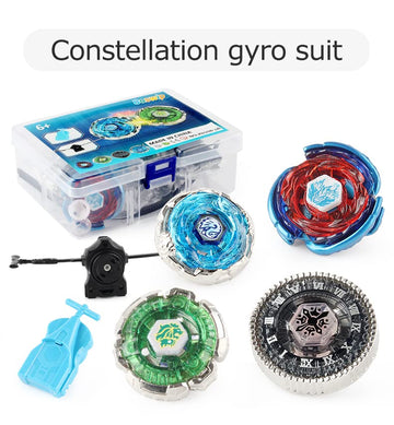 Goijrer Gyros 4 Pieces Pack Battling Tops Metal Fusion Starter Set With Stickers Two Launchers Gift Idea Toys With Storage Box