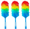 Tockrop 3 Pack Upgrade 19 Rainbow Static Feather Duster with Beandable and Washable Head - More Fibers Bigger Head Less Loss of Fiber-New