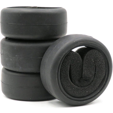 hobbysoul 4pcs RC 1/10 On Road Slick Tire Rubber Tyre Fit for 1:10 Touring Drift Car Wheel Rim