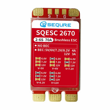 SEQURE 2670 Brushless ESC,70A RC Motor Electric Speed Controller, AM32 ESC 2-6S Lipo for FPV Drones, Airplanes, Car/Boat Models