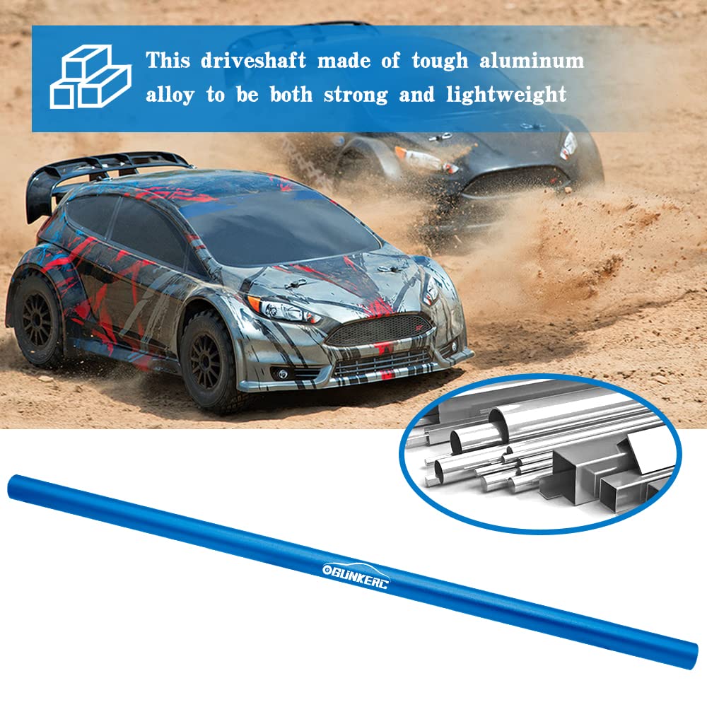 Ogunke Rc Aluminum Alloy Driveshaft Perfect Upgrade For Traxxas 4X4 Center Driveshaft (Blue)