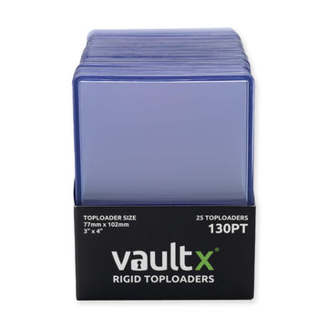 Vault X Toploaders 130pt Trading Cards enhanced Extra Thick 3 x 4 Seamless Rigid Card Holders Hard Sleeves Clear Protection for Collectible Card Games Sports TCG (25 Pack)