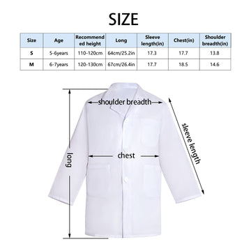 Mifengda Doctor Scientist Lab Coat For Kids Children Doctor Costume Dress Up Coat For Boys Girls Halloween Costume Role Play