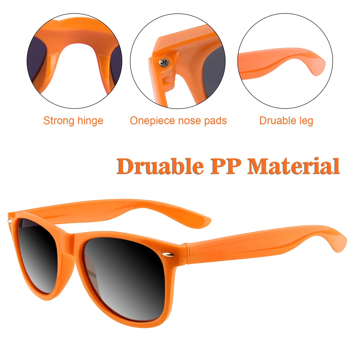 Tuparka 20 Pack Kids Sunglasses Bulk For Summer Pool Party Favors Birthday Parties Goody Bag Fillers, Orange