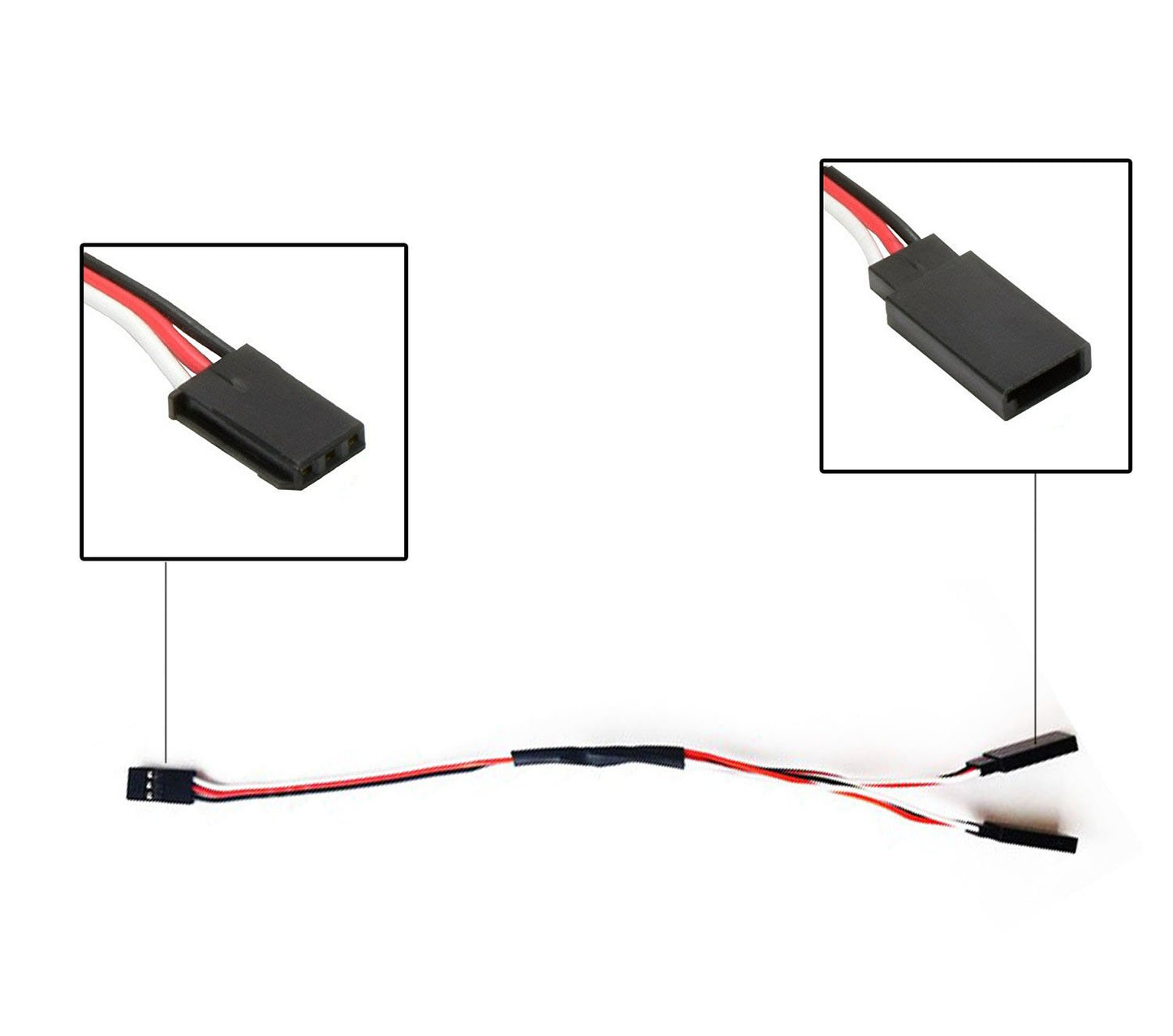 DYWISHKEY 30cm Servo Remote Control 1 to 2 Y Cables, Male to Female (5 PCS)