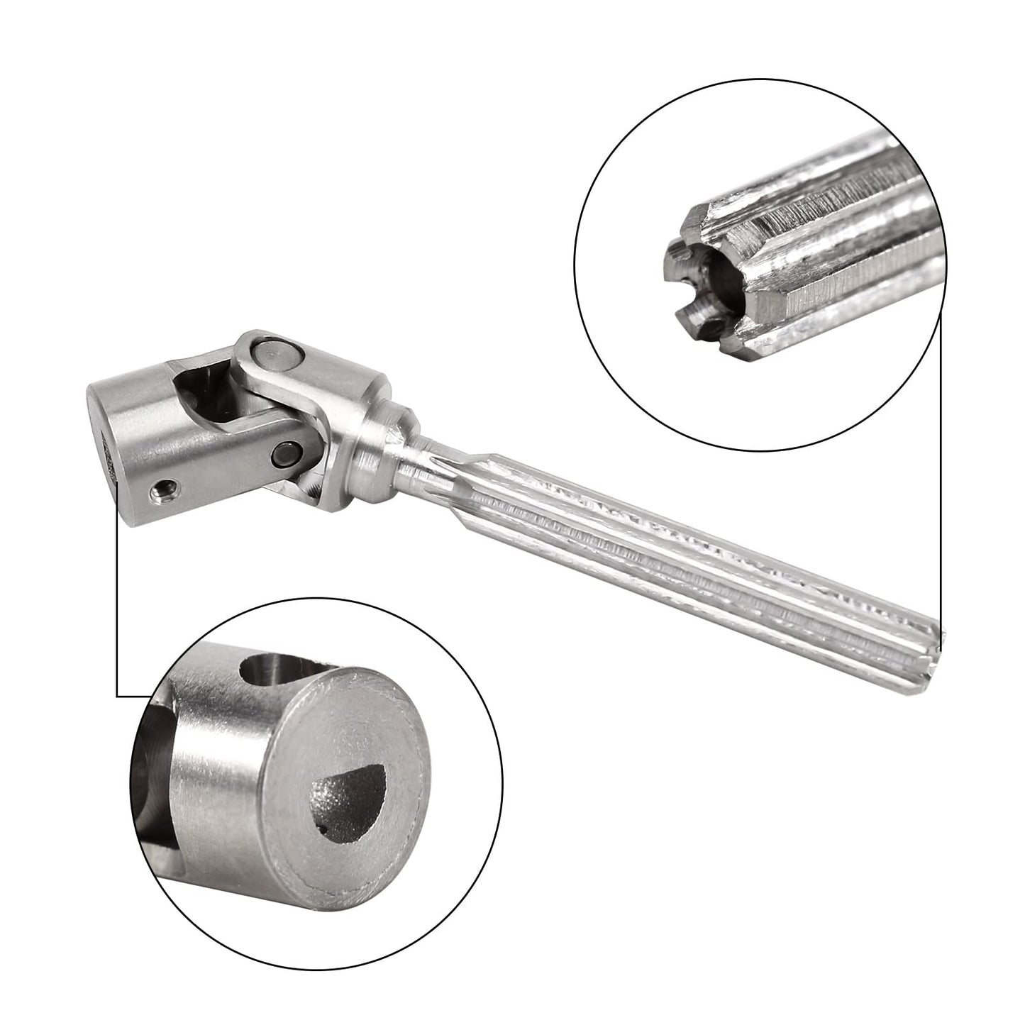 INJORA Drive Shaft D-Shaped Hole Stainless Steel Center Drive Shaft for Axial SCX24 JLU C10 Bronco 1/24 RC Crawler Upgrade Parts