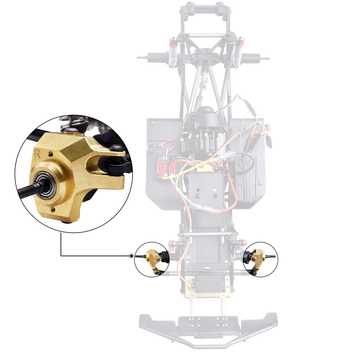CrazyHobby Brass Steering Knuckles for 1/10 Axial SCX10 II AXIC9046 AXID9060 AXID9047 AXID9058 RC Crawler Car Upgrade Parts