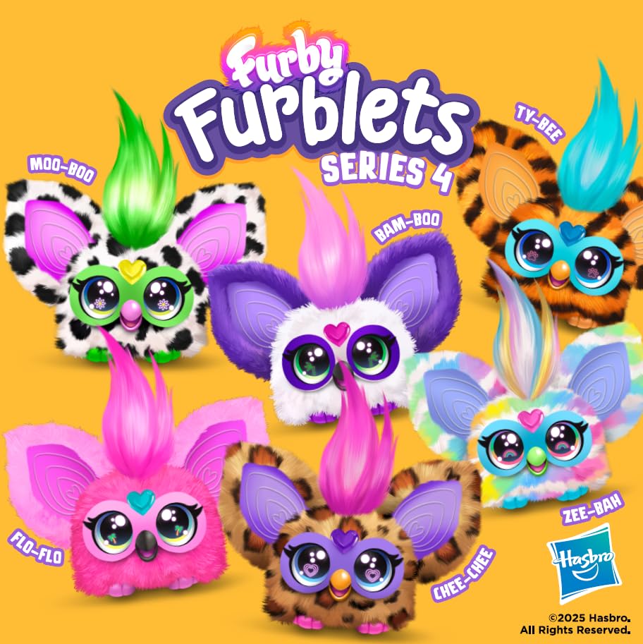 Furby Furblets Flo-Flo Mini Friend, Electronic Plush Toys For Girls & Boys 6+, Pink Flamingo, Speaks Furbish & Plays Music, Seri