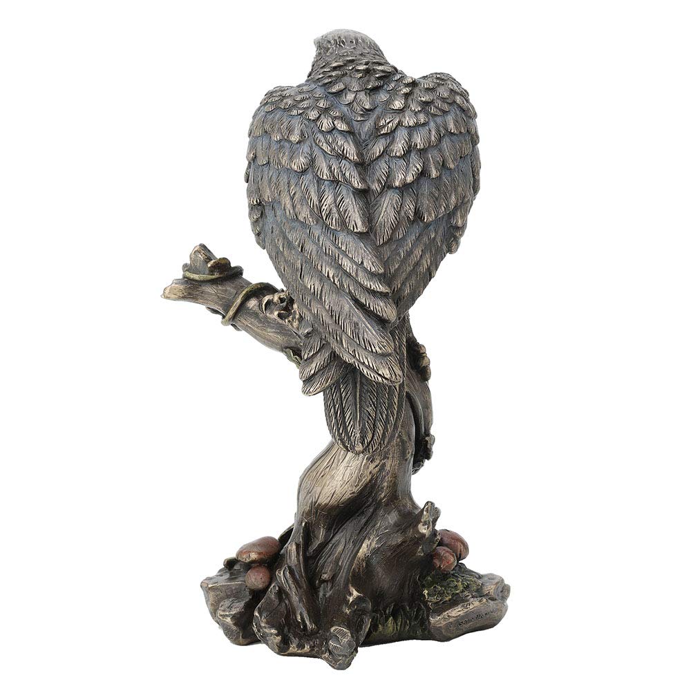 Veronese Design 10 Inch Peregrine Falcon Antique Bronze Finish Animal Wild Life Birds Hawk Eagle Sculpture Collectible Figurine