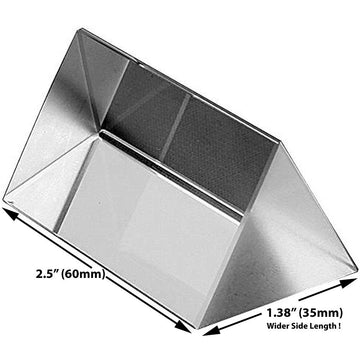 Amlong Crystal 2.5 Inch Optical Glass Triangular Prism For Teaching Light Spectrum Physics And Photo Photography Prism, 60Mm