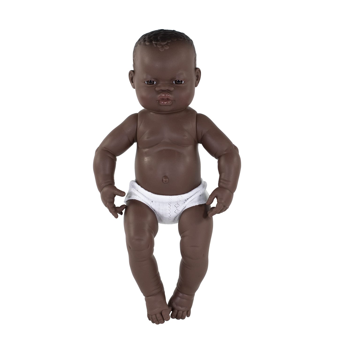 Miniland Doll 15 3/4'' Newborn African Girl - Made In Spain, Anatomically Correct, Quality