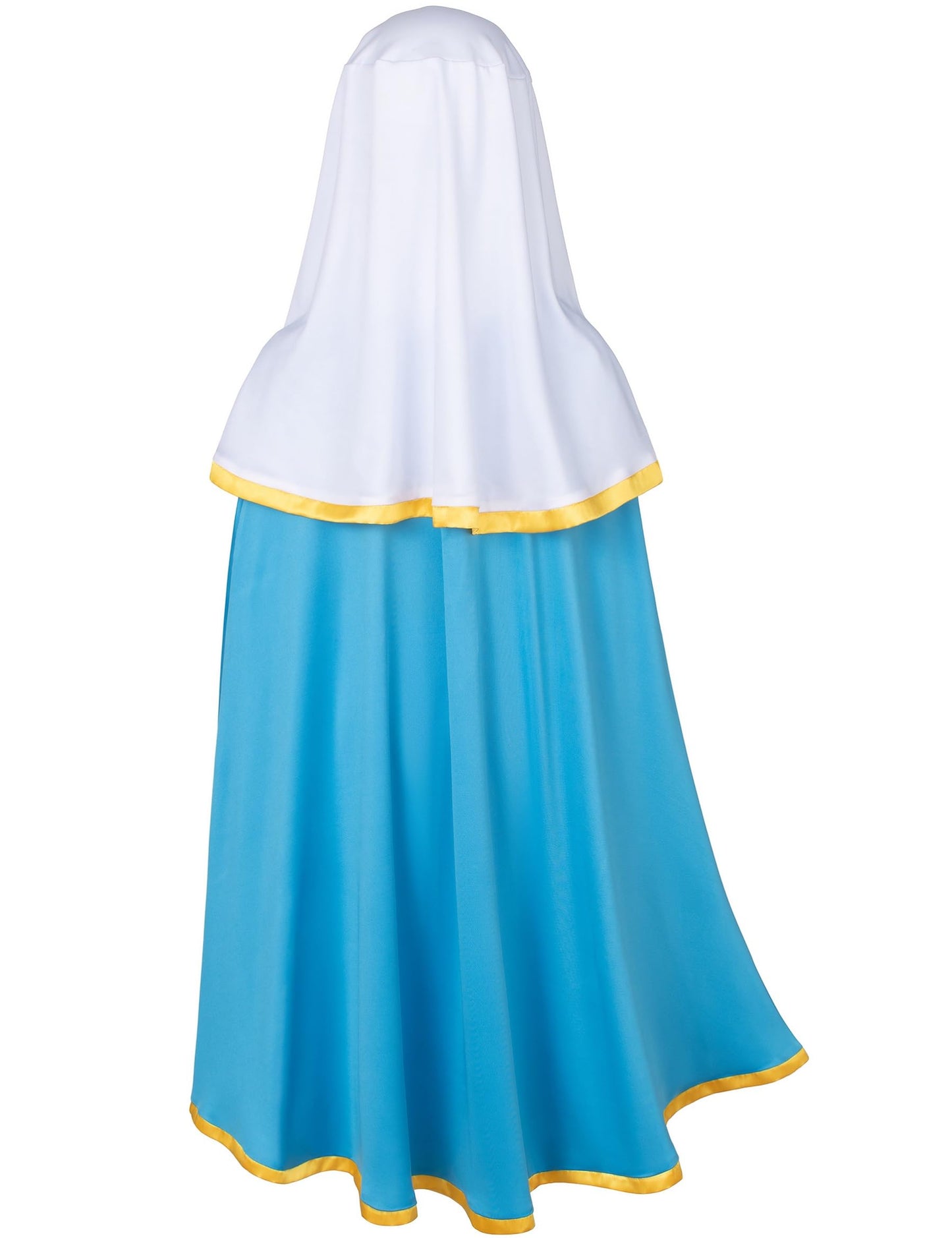 Irtysh Classic Girl Biblical Religious Virgin Mary Costume Fancy Dress Costume Headwrap Hat Waist Rope Set(7-8Years)