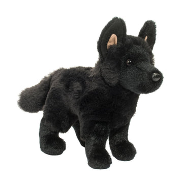 Douglas Black German Shepherd Plush Stuffed Animal, 8" Long, Polyester, Model 3979