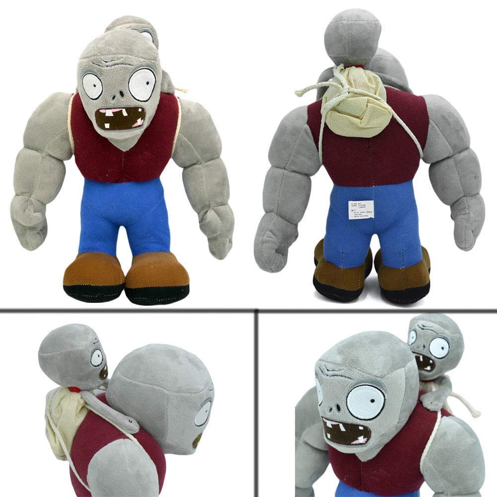 Maikerry 12" PVZ Gargantuar Zombies Plush Toy - Soft Gray Stuffed Doll, Durable Polyester