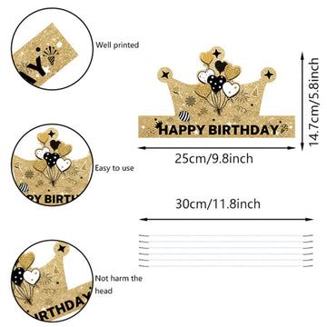 12 Pieces Birthday Decorations Set,40th Stylish Birthday Paper Eyeglasses 40th Birthday Sunglasses Celebratory Birthday Hats Pho