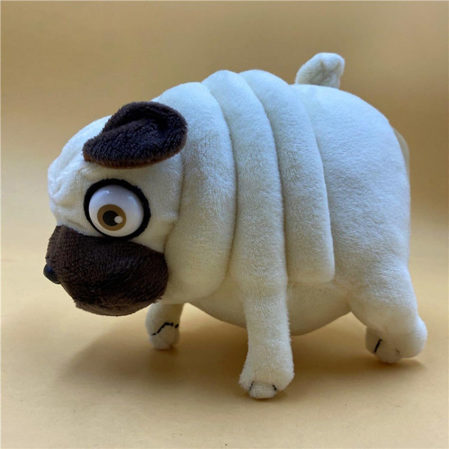 Guoml Cute Pug Plush Stuffed Animal, 10 Inch & 7 Inch, Brown Cotton Toy for Kids & Lovers, Model Dog2909