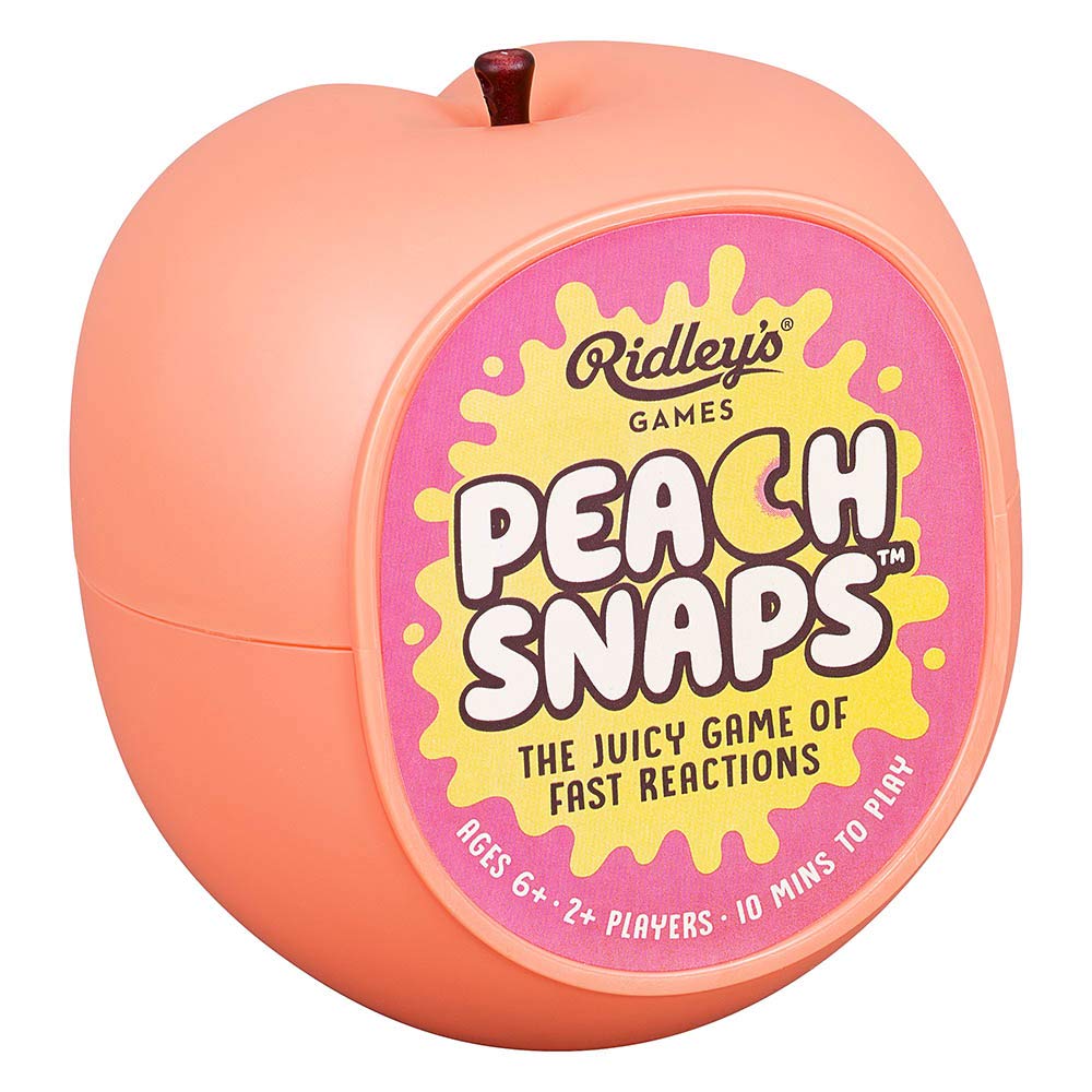 Ridley'S Peach Snaps! Fun Card Game For Families, Action-Packed, Fast-Paced Game For 2+ Players, Includes Game Cards And Unique Peach-Shaped Storage Case, Simple Card Game For Kids Ages 6+, 1 Ea