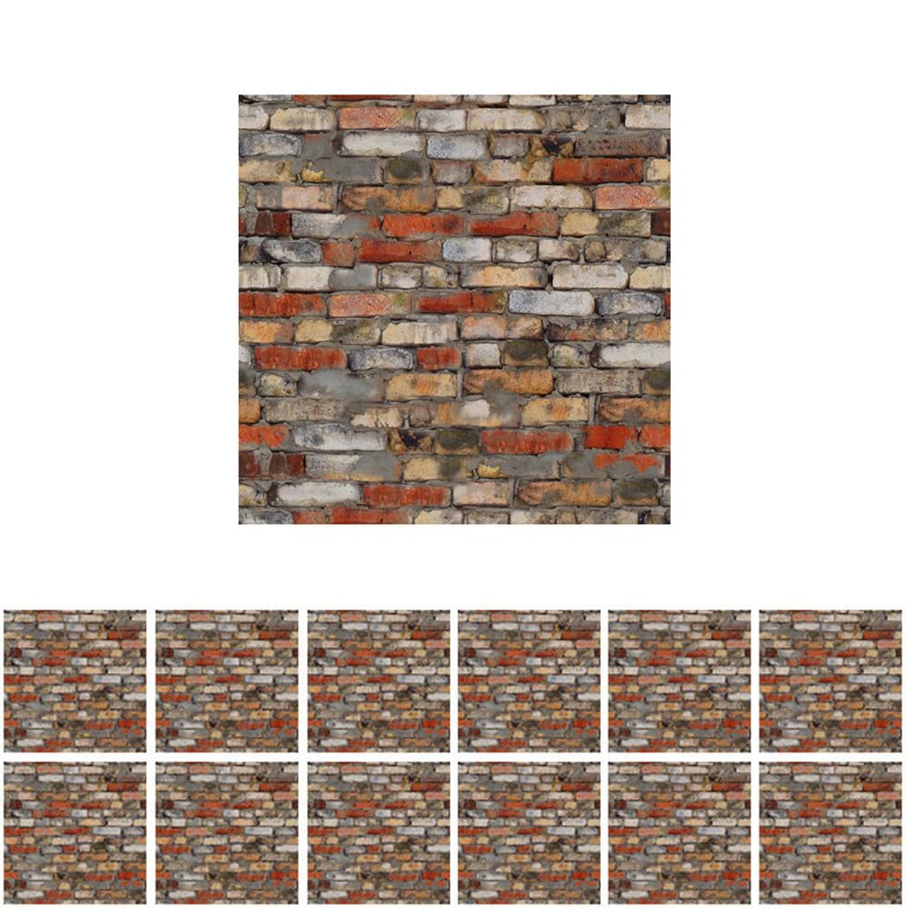 Samcami Miniature Dollhouse Accessories, Self-Adhesive Dollhouse Wallpaper And Flooring, Mini Dollhouse Accessories 1 12 Scale, 12Pcs (No.2)