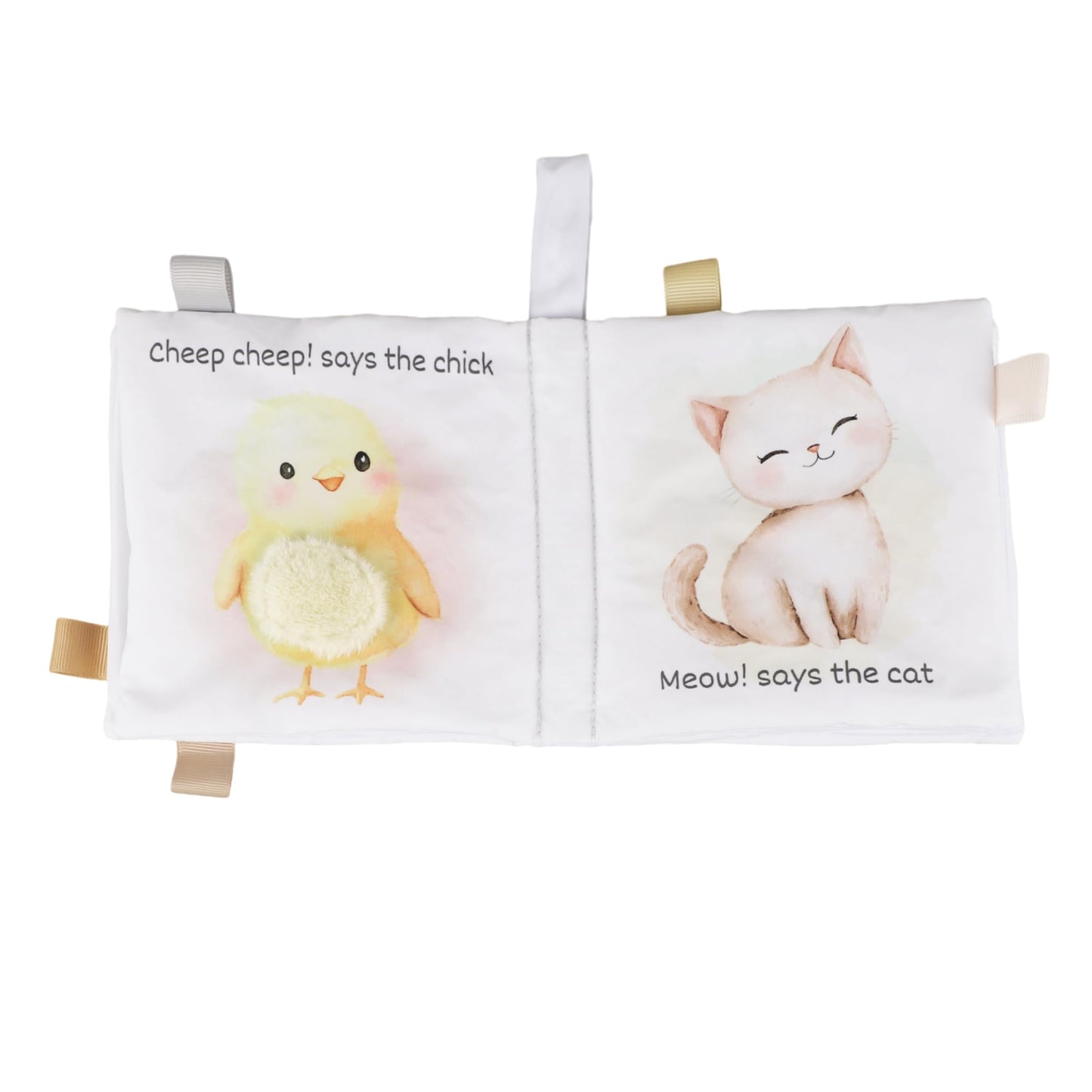 Ali+Oli Baby Cloth Book - Soft Sensory Crinkle Toy for Infants 0-12 Months - BPA Free Silicone - Colorful Farm Animals