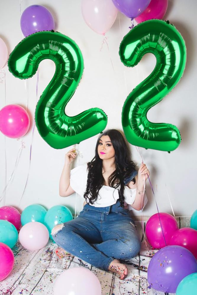 40 Inch Dark Green Number 4 Balloon For 14 24 40 Birthday Party Decorations, Four Large Numbers For Party Decor Anniversary Phot