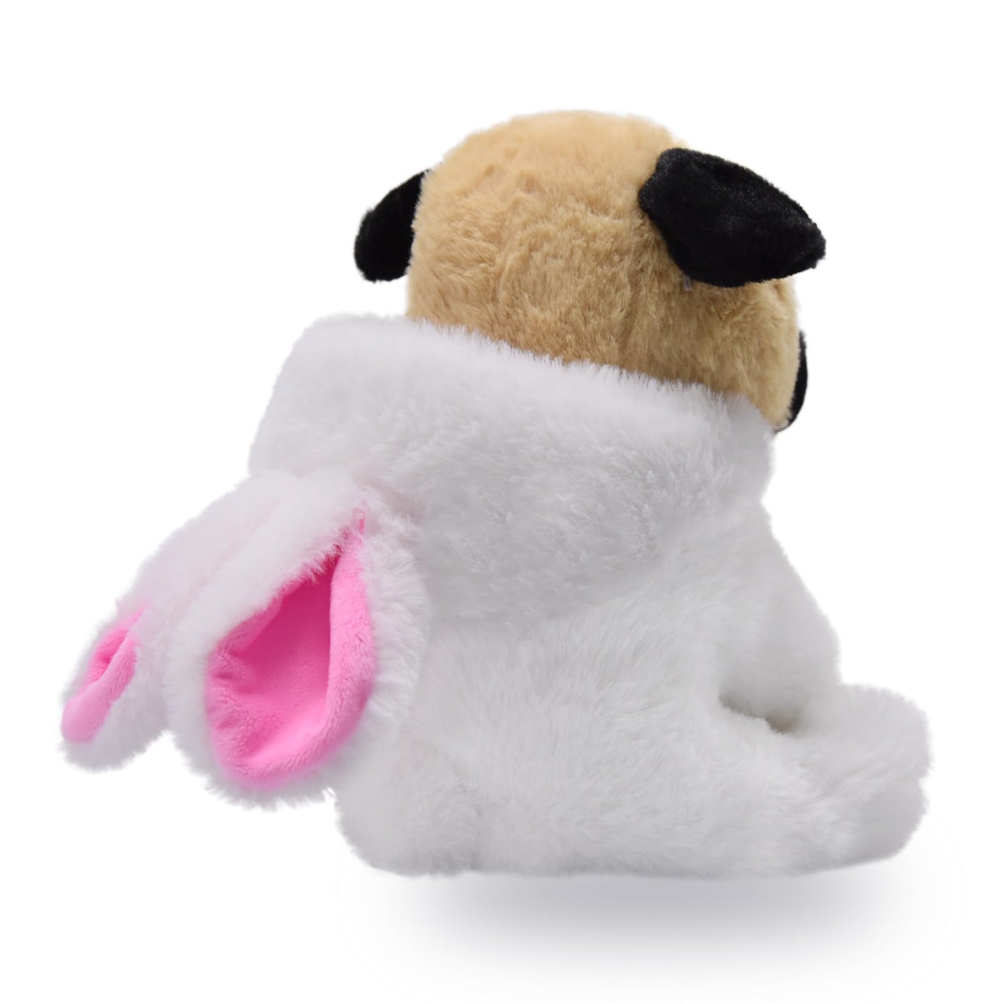 Yonlit Adorable Pug-Bunny Stuffed Animal Dressed In A White Rabbit Outfit, Super Cute And Soft Plush Puppy Bunny For Easter Bask